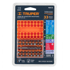 Truper Insert Bit Set, 33 Pieces, 1".