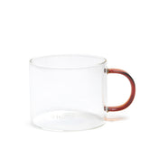 Homla Glossy Glass Mug Transparent Honey Handle 0.44L