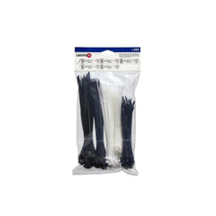 Lexman Cable Ties Pack of Mixed Sizes 250 Pieces - Black and White