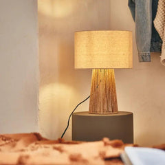 TABLE LAMP E27X1 H40CM WHITE COTTON, NATURAL ROPE INSPIRE MIKONA