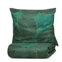 Homla Go Microfiber Bedding Set Green w Leaves 140X200 + 1*70X80