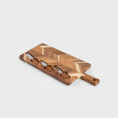 Homla Serving Board Nevado With 3 Knives 48X20 Cm