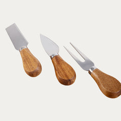 Homla Serving Board Nevado With 3 Knives 48X20 Cm