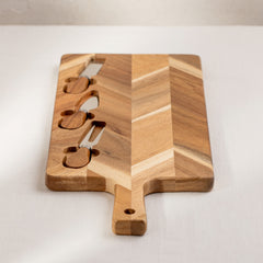 Homla Serving Board Nevado With 3 Knives 48X20 Cm