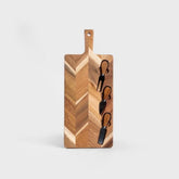 Homla Serving Board Nevado With 3 Knives 48X20 Cm