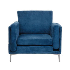 Homla Sametti Armchair in Navy Blue Fabric 96x81x65cm