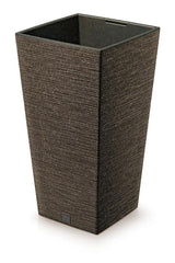 Prosperplast Furu Square Eco Wood Planter 29.5x29.5x55cm - Eco Coffee Brown