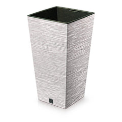 Prosperplast Furu Square Eco Wood Planter 39.5x39.5x75.5cm - Eco White