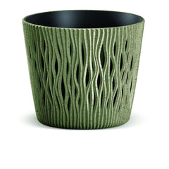 Prosperplast Sandy Round Eco Wood Planter 15.8x15.8x13.8cm - Eco Green