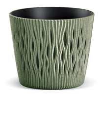 Prosperplast Sandy Round Eco Wood Planter 22.5x22.5x19.2cm - Eco Green