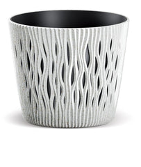 Prosperplast Sandy Round Eco Wood Planter 22.5x22.5x19.2cm - Eco White