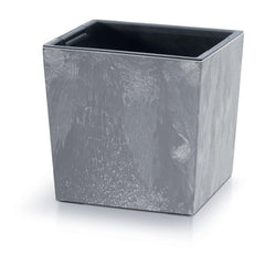 Prosperplast Urbi Square Low Beton Effect Planter 24x24x23.5cm - Marengo