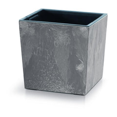 Prosperplast Urbi Square Low Beton Effect Planter 29x29x29.5cm - Marengo
