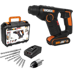 Worx 3-in-1 Cordless Hammer 20V Battery + Charger + Accessories