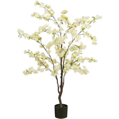 Mica Decorations Blossom Tree in Pot Cream - H138 x D40cm
