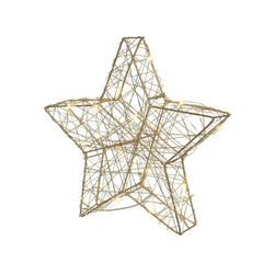 Lumineo BO Micro-Led Metal Star 30cm - Gold/Warm White