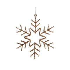 Lumineo BO Micro-Led Metal Snowflake 38 x 38cm - Gold/Warm White
