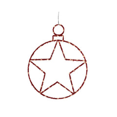 Lumineo BO Micro-Led Metal Bauble/Star 38 x 49cm - Red/Warm White