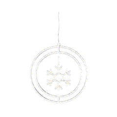 Lumineo BO Micro-Led Acrylic Deco Snowflake Light 32 x 33cm - Clear/Warm White