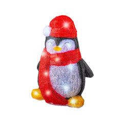 Lumineo BO Led Acrylic Penguin Figure 36cm - Cool White