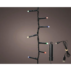 Lumineo BO Duracharge Compact String Light with Twinkle Effect 400cm - Black/Multi Color