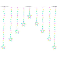 Lumineo 224 Micro-Led Curtain Light with Twinkle Effect 120 x 120cm - Silver/Soft Multi