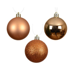 Decoris Shatterproof Baubles Box of 10pcs 6cm - Brandy