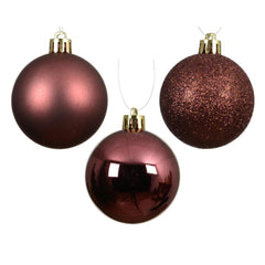 Decoris Shatterproof Baubles Box of 10pcs 6cm - Maroon
