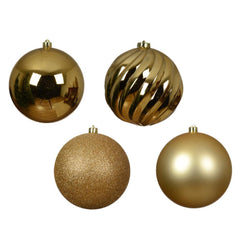 Decoris Shatterproof Baubles Box of 4pcs 14cm - Light Gold