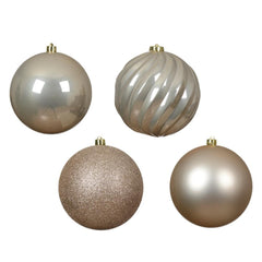 Decoris Shatterproof Baubles Box of 4pcs 14cm - Pearl