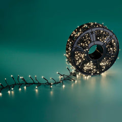 Lumineo Cluster Twinkle1416 Led String Light + Reel 20m - Black/Warm White