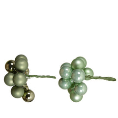 Decoris Glass Bauble Bundle on Wire - Green (2 Assorted)