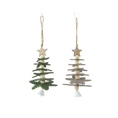Decoris Hanging Felt Tree with Snowflake (2 Assorted)