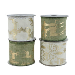 Decoris Polyster Ribbon 270cm - Shades of Green (Assorted)