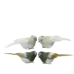 Decoris Clip-on Foam Birds Set of 2pcs - White/Green (2 Assorted)