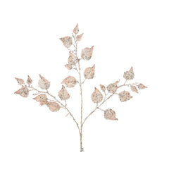 Decoris Spray Leaf with SpAngel 68cm - Peach Pearl