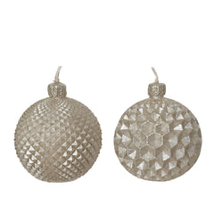 Decoris Paraffin Wax Candle with Glitters 6.5cm - Metallic Champagne (2 Assorted)