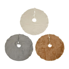 Decoris Polyester Tree Skirt with Fur 100cm (3 Assorted)