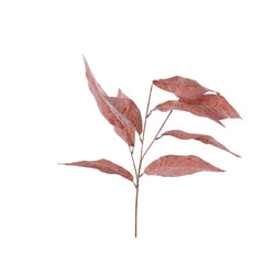 Decoris Polyester Frosted Spray with 9 Leaves 80cm - Warm Orange