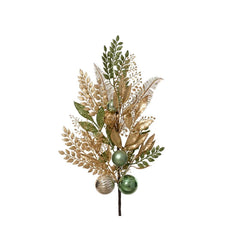 Decoris Plastic Spray with Baubles 75cm - Green/Gold