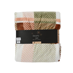 Decoris Polyester Throwover with Checkered Pattern 130 x 170cm - Soft Colors