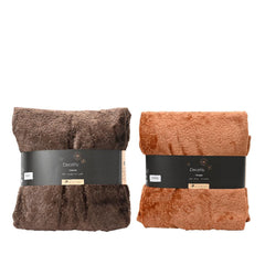 Decoris Polyester Throwover with Embossed Pattern 130 x 170cm - Brown/Orange (2 Assorted)