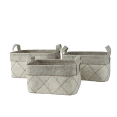 Decoris Felt Basket Set of 3pcs 30 x 40 x 23cm - Off White