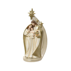 Decoris Polyresin Nativity Statue 12 x 8 x 26cm - White/Gold