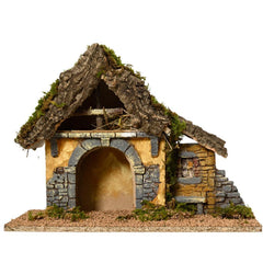 Lumineo MDF Nativity House 36 x 17 x 27cm - Natural