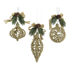 Decoris Plastic Figure with Glitter 7cm - Gold (3 Assorted)