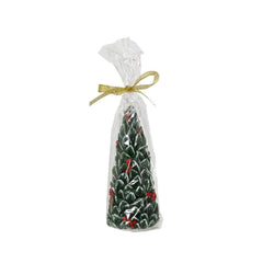 Decoris Paraffin Wax Candle Tree with Berry 15cm - Green