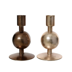 Decoris Iron Candleholder with Ball 11.5cm (2 Assorted)