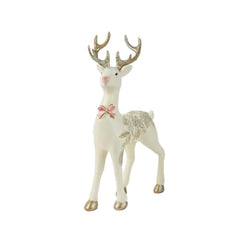 Decoris Polyresin Deer Figurine 28cm - White