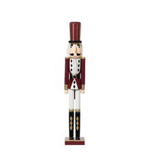 Decoris Pinewood Nutcracker 76cm - Maroon